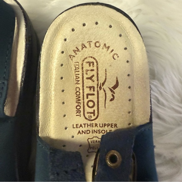 Fly Flot Italian Comfort Leather Anatomic Sandals – Blue – Size 38 (US 7.5–8) - Picture 6 of 7